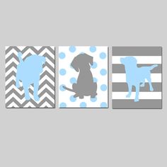Chevron Nursery Decor Set Of Any 3 Puppy Dog Art Prints Kids Wall Puppy Dog Nursery Art Trio Set Of Three 8x10 Prints By Tessyla