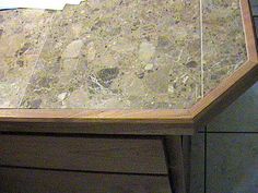 Ceramic Tile With Wood Trim For The Home Pinterest Woods Kitchen Countertop With Wood Trim Rd Close Up Of Marble Tile