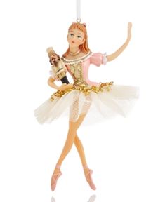 KURT ADLER NOBLE GEMS 6.25/" GLASS BALLERINA ON POINTE BALLET CHRISTMAS ORNAMENT