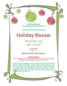 holiday craft boutique fair show printable flyer poster invitation holiday bazaar flyer