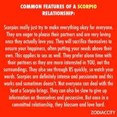 Scorpio lover needs