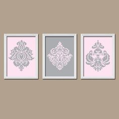 Pink Wall Art girl nursery art- pink gray girl monogram wall art- flower burst Pink Wall Art girl nursery art- pink gray girl monogram wall art- flower burst