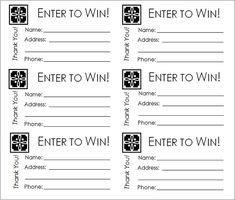 draw ticket template