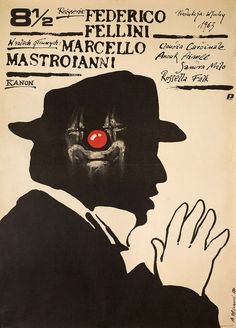 8 1//2 1963 Movie Silk Poster 27/"x36/" Federico Fellini Rare