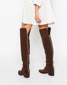 Señoras mujeres Plana muslo Tacón Bajo OVERKNEE ribete de piel sintética Botas Zapatos Talla Fiesta