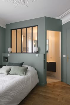 Esprit verrière - agencement d'une suite parentale Bedrooms, Grey Bedroom