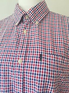 HARLEY-DAVIDSON Mens Grey Black Red Plaid Checked Short Sleeved Cotton Shirt