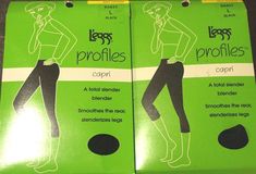 L/'eggs Profiles Capri Firm Control Shapers Size L Black Slenderize Legs