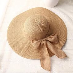 Large Bord Soleil Chapeau Été Fleur Décoration Chapeaux de paille disquette Vacances bord ondulé Hat