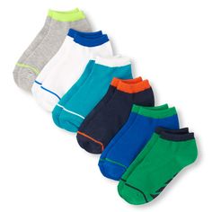 The Childrens Place Boys Big 6 Pack Novelty Graphic Ankle Socks