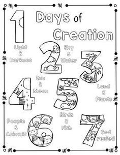 Days Of Creation Coloring Page And Handwriting Practice Days Of Creation Coloring Page And Handwriting Practice