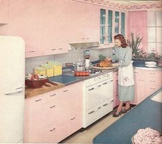 140 Best Retro Pink Kitchens Images Vintage Kitchen Retro Pink Kitchen I Wonder What Were The Men Thinking