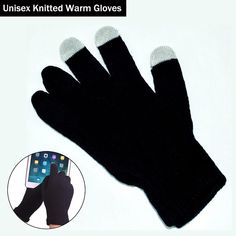 1 Pair Ladies Thermal JA Fancy Mitten Cap Fingerless Full Gloves B//W Snowflake