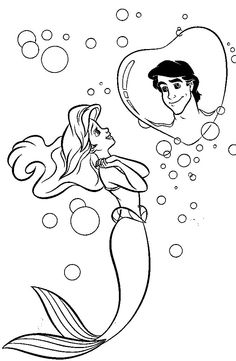 Imagine Ariel Prince Eric Coloring Pages