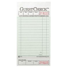 restaurant order pad