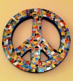 Peace Sign Wall Art funky found object mosaic peace sign retro wall art doodles Peace Sign Wall Art funky found object mosaic peace sign retro wall art doodles