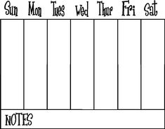 blank calendar week