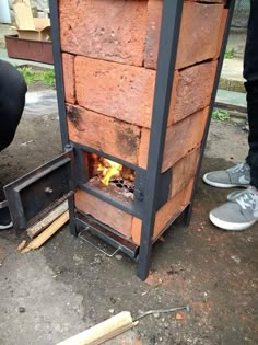 CALDERA HORNO Outdoor Oven, Outdoor Fire, Outdoor Cooking, Outdoor Kitchen, Outdoor Decor, Diy Wood Stove, Wood Diy, Rocket Stoves, Stove Fireplace