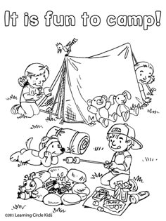 free coloring and reading page summer fun camping with reader bee and friends - Activity Coloring Sheets free coloring and reading page summer fun camping with reader bee and friends - Activity Coloring Sheets