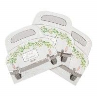 Ausgefallene Hochzeitsservietten Just Married BOTANICAL CAR Servietten in Form eines Brautautos wei/ß gr/ün silber Tisch-Dekoration Hochzeits-Deko Zubeh/ör /& Accessoires Sektempfang 16 Servietten