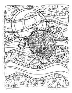 KPM Doodles Coloring Page Sea Turtle