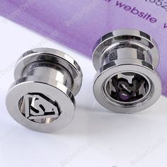 Mr.Piercing Pair of Bullet Stainless Steel Plugs with O-Rings