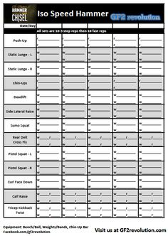 workout sheets