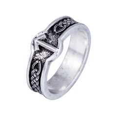 Norse Viking Bague Homme Gothique Punk style Argent Taille 9 Vintage Bijoux Bear Paw