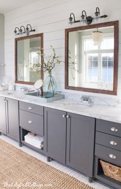 Everyone On Pinterest Is Obsessed With This Home Decor Trend Lake House Master Bath Makeover Wood Bathroom Mirrorshiplap