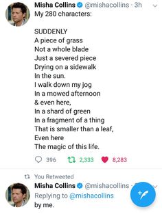 photo of misha collins resume for fans of misha collins i found it