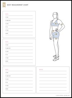 free printable body measurement chart weight measurement tracking printable body measurement log