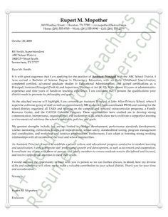 assistant principals cover letter example career pinterest assistant principal cover letter sample and letter sample