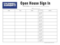 open house sign in sheets templates
