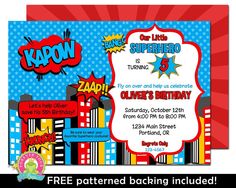 free superhero invitation templates