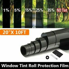 Norld 5/% VLT 24 in x 240 in 2 Ft x 20 Ft DIY Adhesive Window Tint Film Uncut Roll