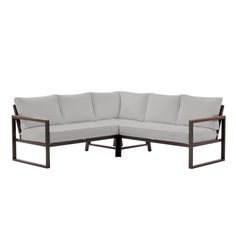 Hampton Bay Riley 3-Piece Metal Outdoor Sectional Set with ... Hampton Bay Riley 3-Piece Metal Outdoor Sectional Set with ... on Riley 3 Piece Sectional Charleston id=96344