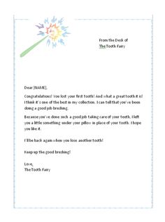 24 Best Tooth Fairy Letter Images Mice First Lost Tooth Letter From The Fairy Free Letters