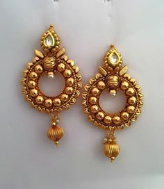 Gold Antique Kundan Earrings Collections Pinterest Saree Jewellery India Jewelry Gold Antique Jewelery Necklace