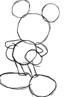 how to draw mickey mouse