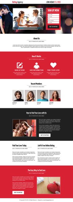 Christian dating landing page