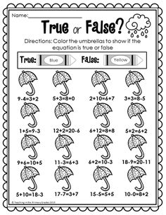 Spring math worksheets rubric
