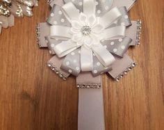 Stunning magnetic pram charm corsage rhinestone diamonte in pink