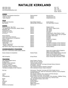 dance teacher resume sample