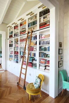 Library Bookcases With Ladders 10 Charming Built In Bookshelves Sugar And Charm Sweet Recipes Entertaining Tips Lifestyle Inspiration