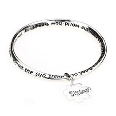 Delight Jewelry Give Me Courage Strength Wisdom Medallion Sun Sea Sand Serenity Engraved Bracelet