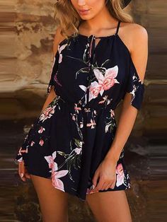 Bandage Criss Cross Cut Out Powder Blue Only Jumpsuit Bodycon Romper S M L