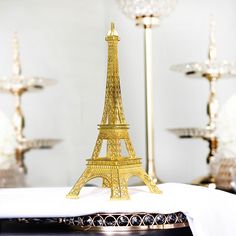 Black Metal Eiffel Tower Statue Figurine Replica Centerpiece 7 Inch 18cm