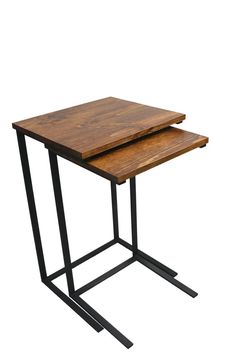 C Table Nightstand Side Bedside End 5 These Reclaimed Wood And Metal Nesting Tv Tray Tables Have Many Uses They Works Great
