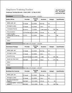 employee training schedule template