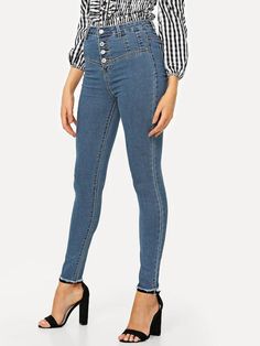 Ladies Regular Stretch Plain Zipper Button Skinny Slim Fit Jeggings Trousers